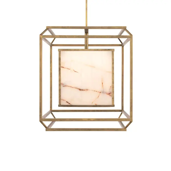 The Sylvester Pendant combines geometric precision with luxurious materials, featuring a white jade diffuser that casts soft, even illumination. Its 4CCT selectable color temperature and high CRI make it exceptionally versatile for modern interiors. - alternate view