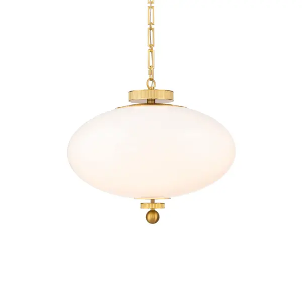 The Glossey Pendant combines minimalist design with advanced lighting technology. Its mouth-blown milk glass diffuser creates a warm, inviting ambiance while the vintage brass finish adds timeless elegance. WAC Home compatibility offers tunable white and dim-to-warm capabilities (1800K-4000K) for ultimate versatility.