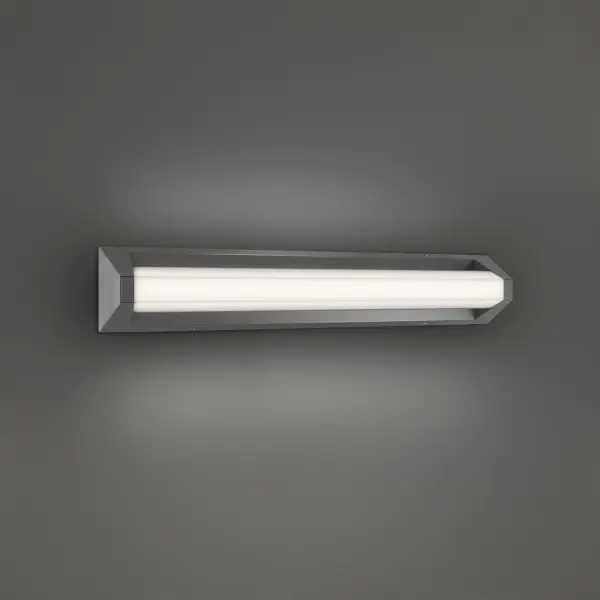 The Swale combines bold industrial design with modern sophistication. Its distinctive trapezoidal channel and etched acrylic diffuser create even, radiant illumination perfect for vanity applications. High CRI and selectable color temperature make it ideal for grooming tasks.
