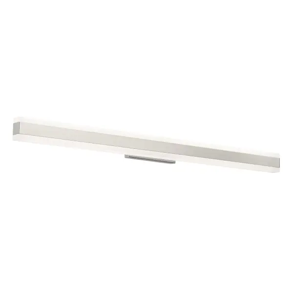 Modern linear vanity light with integrated LEDs and frosted acrylic diffuser providing upward and downward illumination. Features 3 selectable color temperatures, exceptional 90 CRI, and flexible 120/277V operation for residential and commercial applications.
