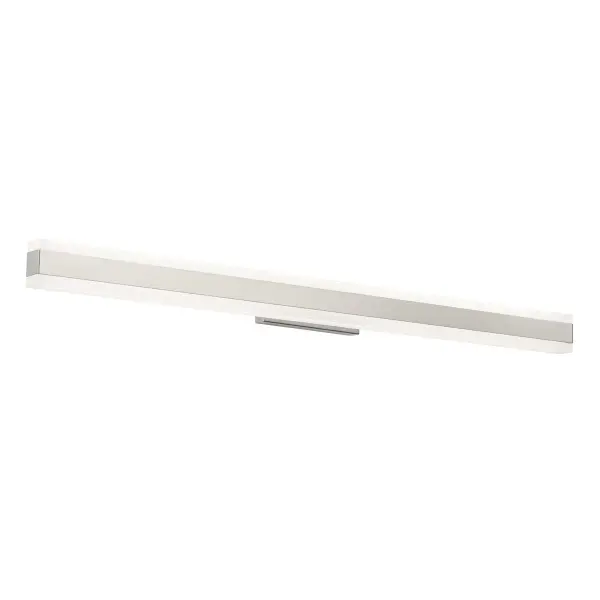 Modern linear vanity light featuring integrated LEDs with frosted acrylic diffuser providing both upward and downward illumination. Switch between 3 color temperatures for customizable ambiance. High CRI of 90 ensures accurate color rendering.