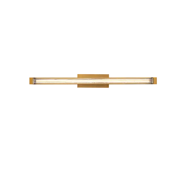 The Skein vanity light combines sparkling K5 crystal with warm 3000K LED illumination, creating elegant striations of light. Its 27-inch elongated design works vertically or horizontally, making it adaptable to various bathroom layouts. - alternate view
