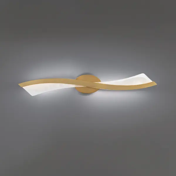 The Ascot vanity light combines contemporary elegance with transitional warmth. Its 34-inch span and artisanal wispy glass diffusers create a refined focal point, while integrated LED technology delivers 2100 lumens of warm 3000K light.
