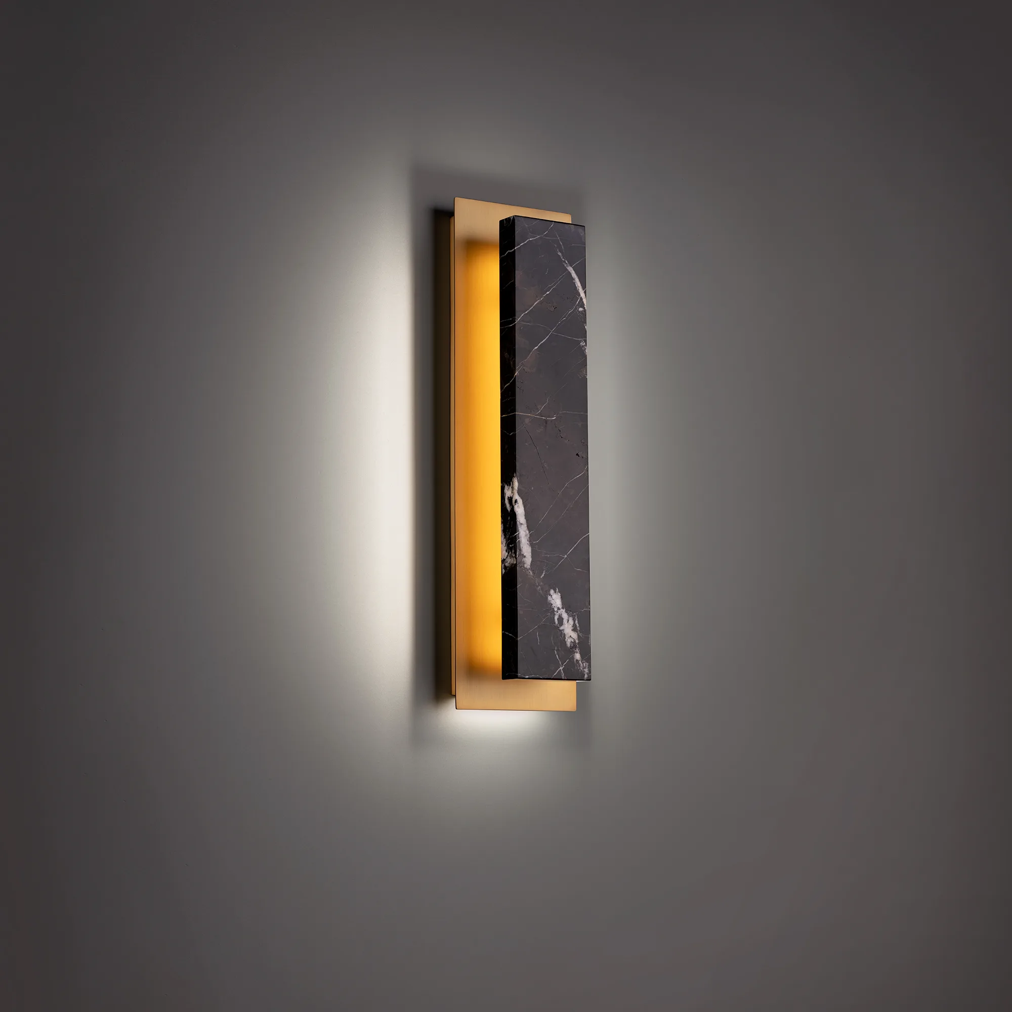 Zurich 18" LED Wall Sconce in Black Gold & Aged Brass