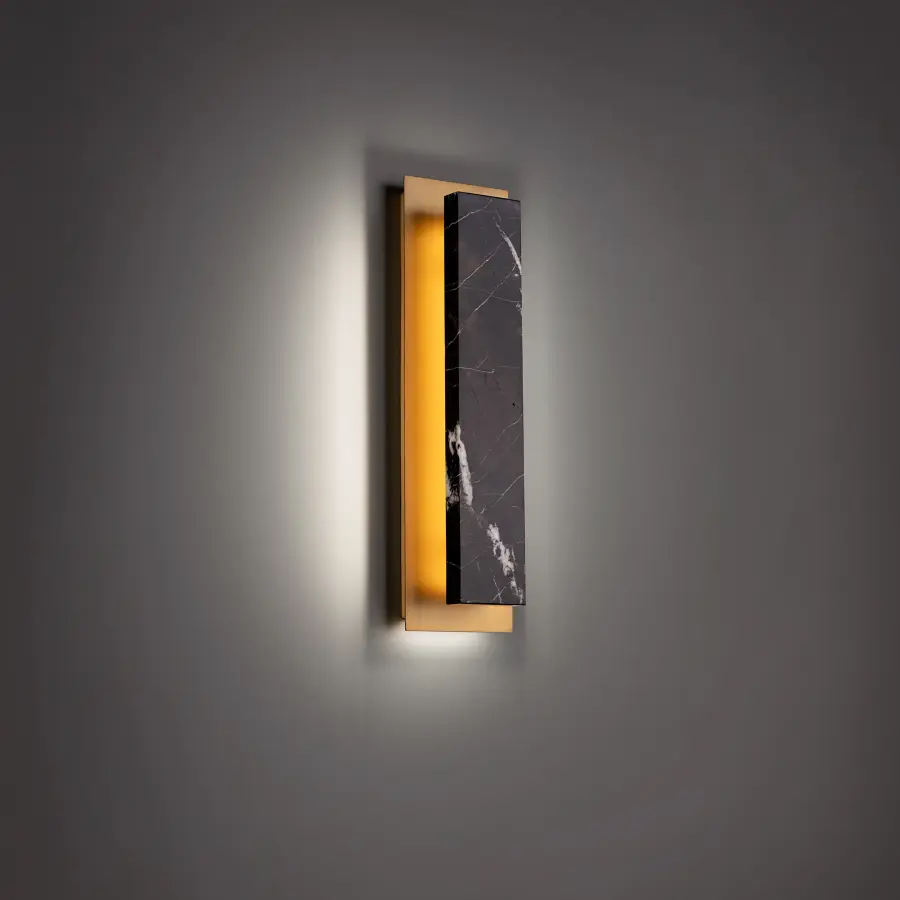 Zurich 18" LED Wall Sconce in Black Gold & Aged Brass