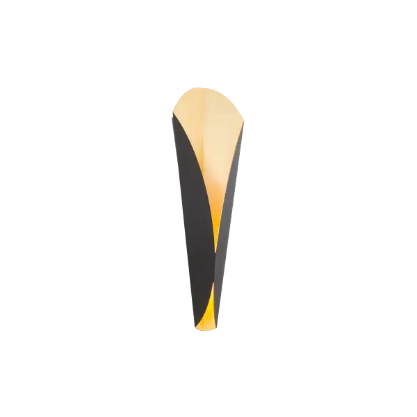 The Fleur wall sconce combines mid-century modern curves with contemporary LED efficiency. Its bronze and gold leaf finish creates dramatic up and downward illumination, perfect for hallways and bathrooms requiring ADA compliance.