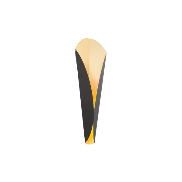 The Fleur wall sconce combines mid-century modern curves with contemporary LED efficiency. Its bronze and gold leaf finish creates dramatic up and downward illumination, perfect for hallways and bathrooms requiring ADA compliance. - alternate view