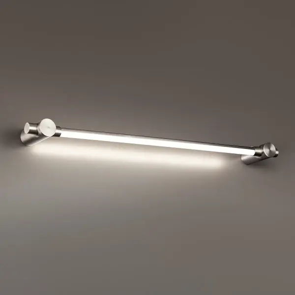 The Cadence bath vanity light combines contemporary design with practical functionality. Its rotatable LED diffuser wand allows precise light direction, while multiple mounting options provide installation flexibility.