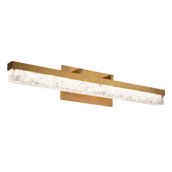 The Minx vanity light combines mid-century elegance with modern LED technology. Reclaimed crystalline shards create stunning sparkle while delivering continuous, shadow-free illumination perfect for grooming tasks.