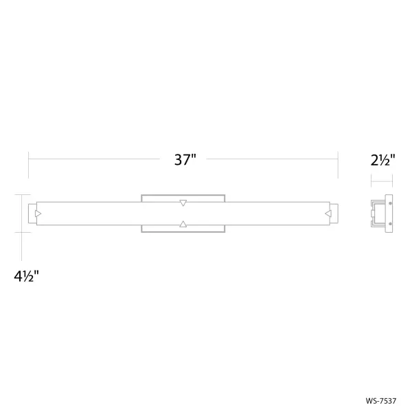 The Carlisle 37" vanity light combines striking modern geometry with practical functionality. Its rectilinear frame and triangular accents create visual interest while the integrated LED bar delivers exceptional brightness and color accuracy.