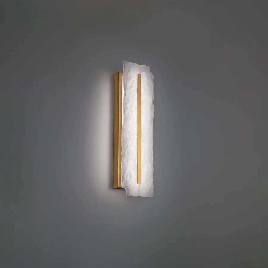 Taffeta 18" Raw Edge Quartz Wall Sconce