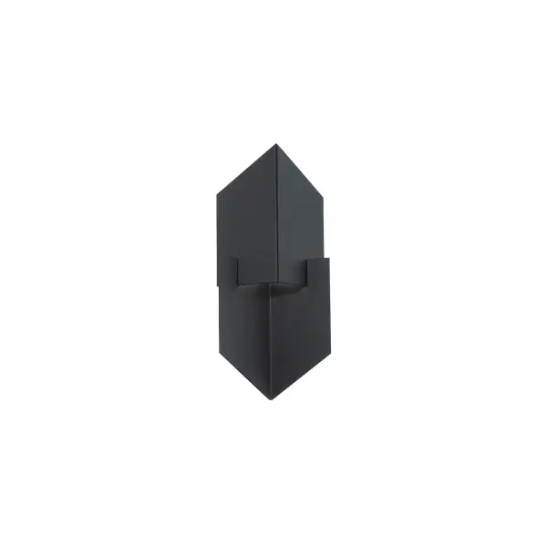 The Cupid outdoor wall sconce combines angular geometric design with practical functionality. Its up-and-down LED lighting creates ambient atmosphere while illuminating pathways below. Perfect for modern exteriors.