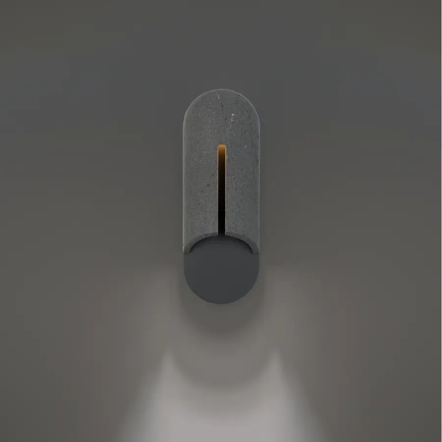 Architectural Stone Sconce with Warm Ambient Lighting