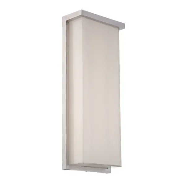 The Ledge wall sconce combines clean architectural lines with superior LED performance. Its brushed aluminum construction and white mitered glass deliver 2000 lumens of warm 2700K light, perfect for contemporary and transitional settings.