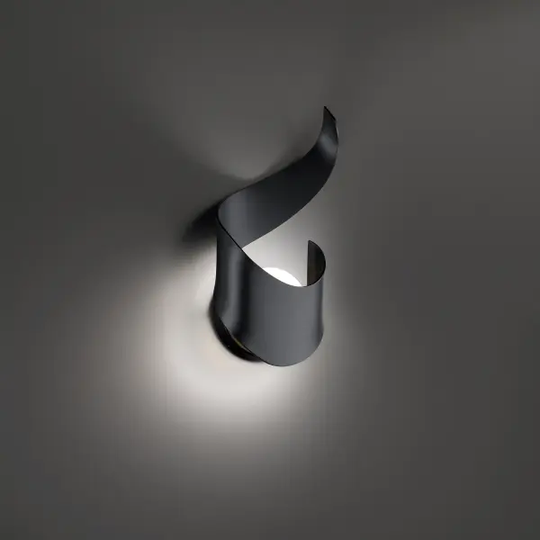 The Flamme wall sconce features handcrafted bent aluminum in a striking upward curve that delivers both upward and downward LED lighting. With 1000 lumens and 90 CRI, it provides excellent outdoor illumination in a contemporary design.