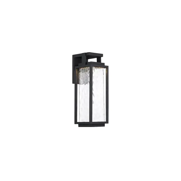 This impressive outdoor wall sconce combines timeless design with modern LED technology. The 25" height makes a bold statement, while clear hammered mouth-blown glass creates beautiful light diffusion. Wet-rated aluminum construction ensures durability.