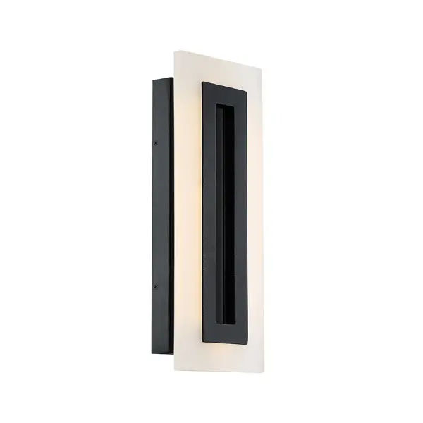The Shadow wall sconce delivers smooth, even illumination through advanced edge-lit LED technology in a minimalist design. Its UV-grade acrylic diffuser resists fading, while the matte black finish complements contemporary and transitional spaces indoors or out.