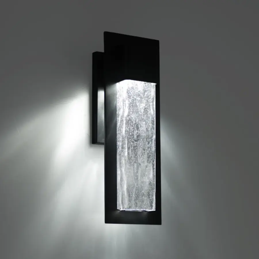 Striking 25" Contemporary Outdoor Sconce with Artisan Glass Detail