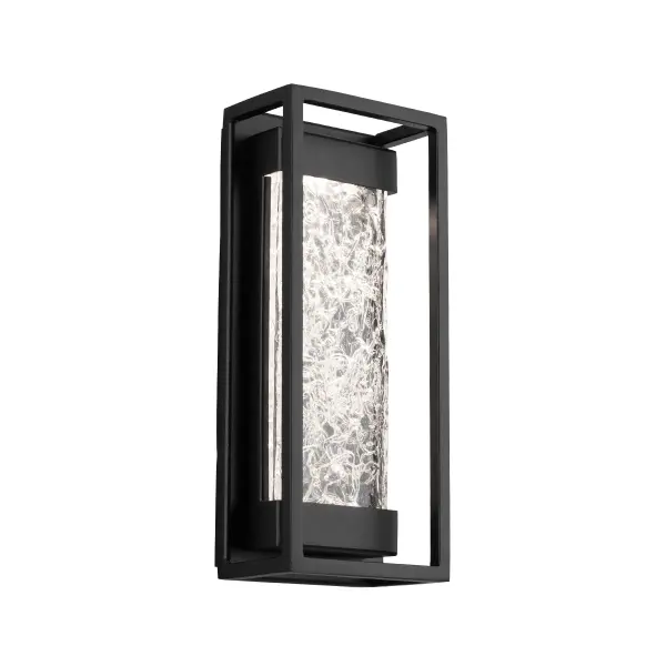 The Elyse outdoor wall sconce features a minimalist aluminum frame with pressed glass that creates a captivating light-twinkling effect. With integrated LED technology, 90 CRI, and ETL safety rating, it's ideal for upscale residential and commercial entrances.