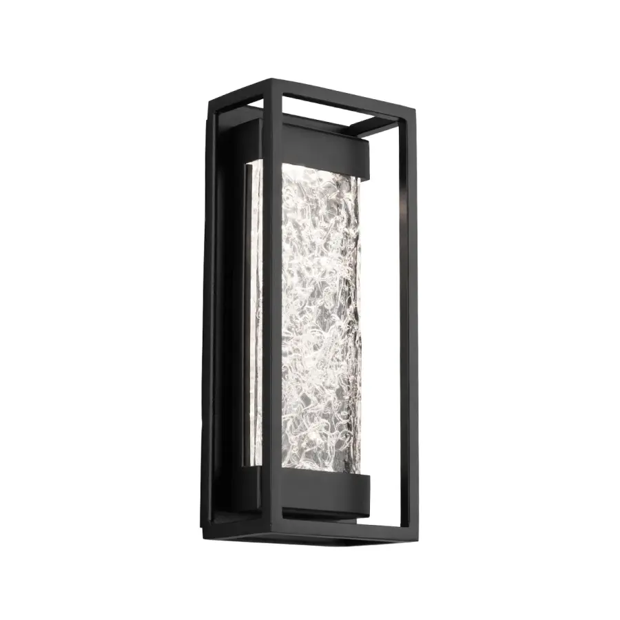 Elegant Outdoor Wall Sconce with Undulating Glass and Integrated LED