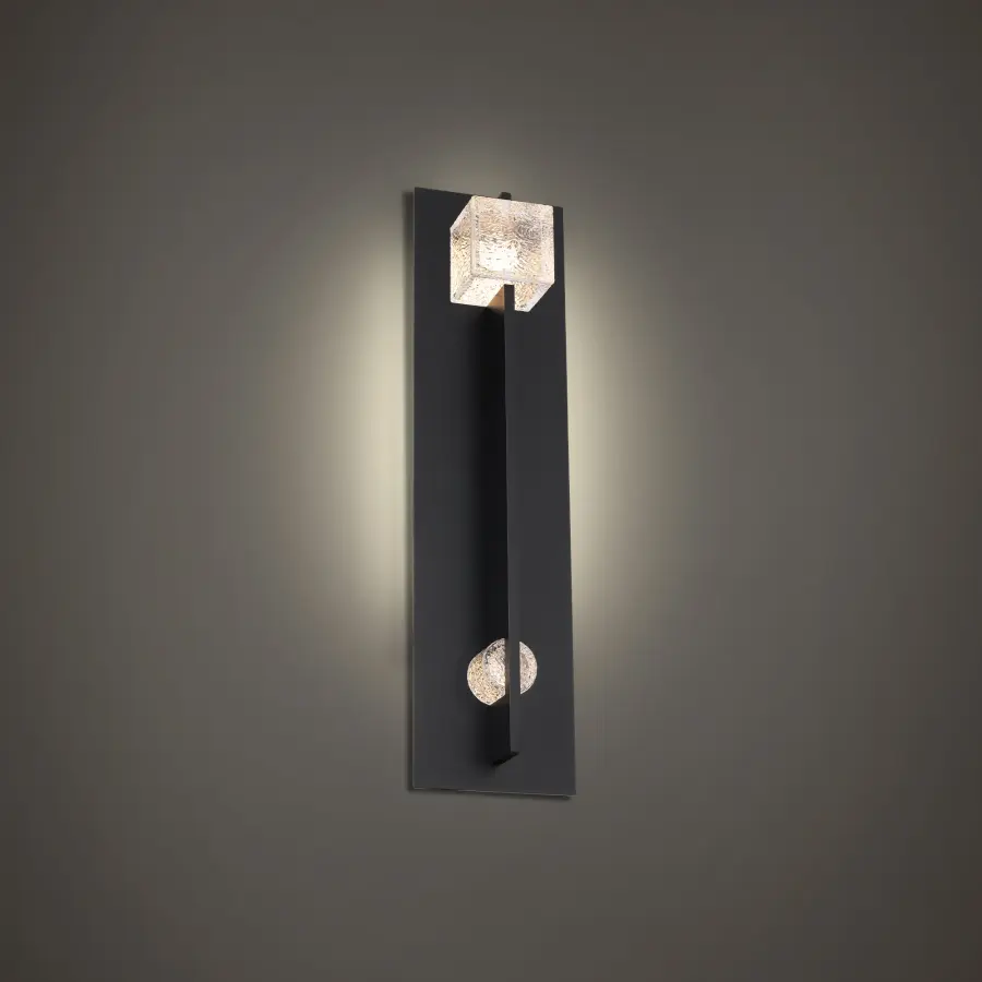 Sculptural LED Wall Sconce with Sparkling Glass Elements
