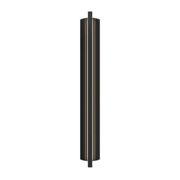 The Krimp outdoor wall sconce combines modern architectural design with functional LED lighting. Its ribbed extruded aluminum frame creates dramatic visual texture while casting ambient up and down light, perfect for contemporary exteriors.