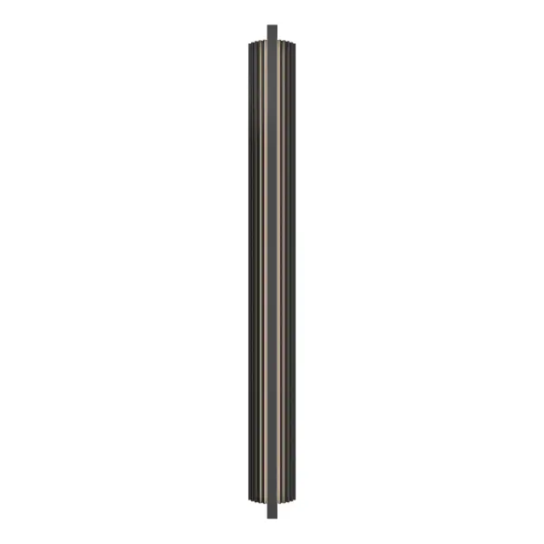 The Krimp outdoor wall sconce combines modern architectural design with functional LED lighting. Its ribbed extruded aluminum frame creates dramatic visual texture while 3000K LEDs cast ambient up/down light.