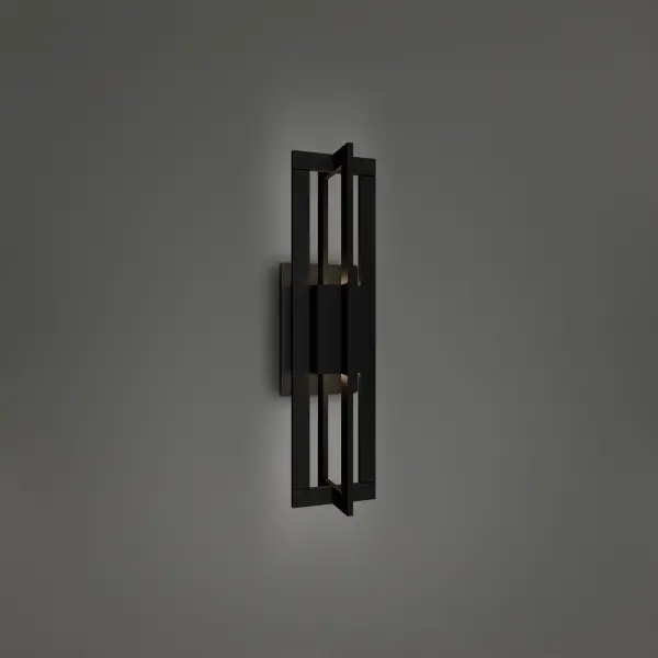 The Gander outdoor wall sconce makes a striking statement with its three-dimensional interlocking rectangles and soft up/down lighting. Energy-efficient LED technology delivers 1009 lumens with excellent color rendering.