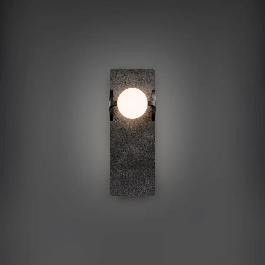 Okemo 14" LED Wall Sconce in Basalt Stone/Black - Image 2