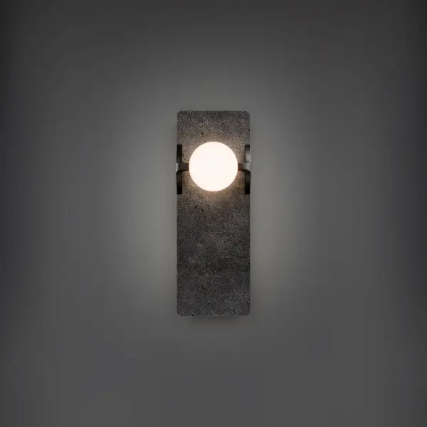 Okemo 14" LED Wall Sconce in Basalt Stone/Black - Image 3