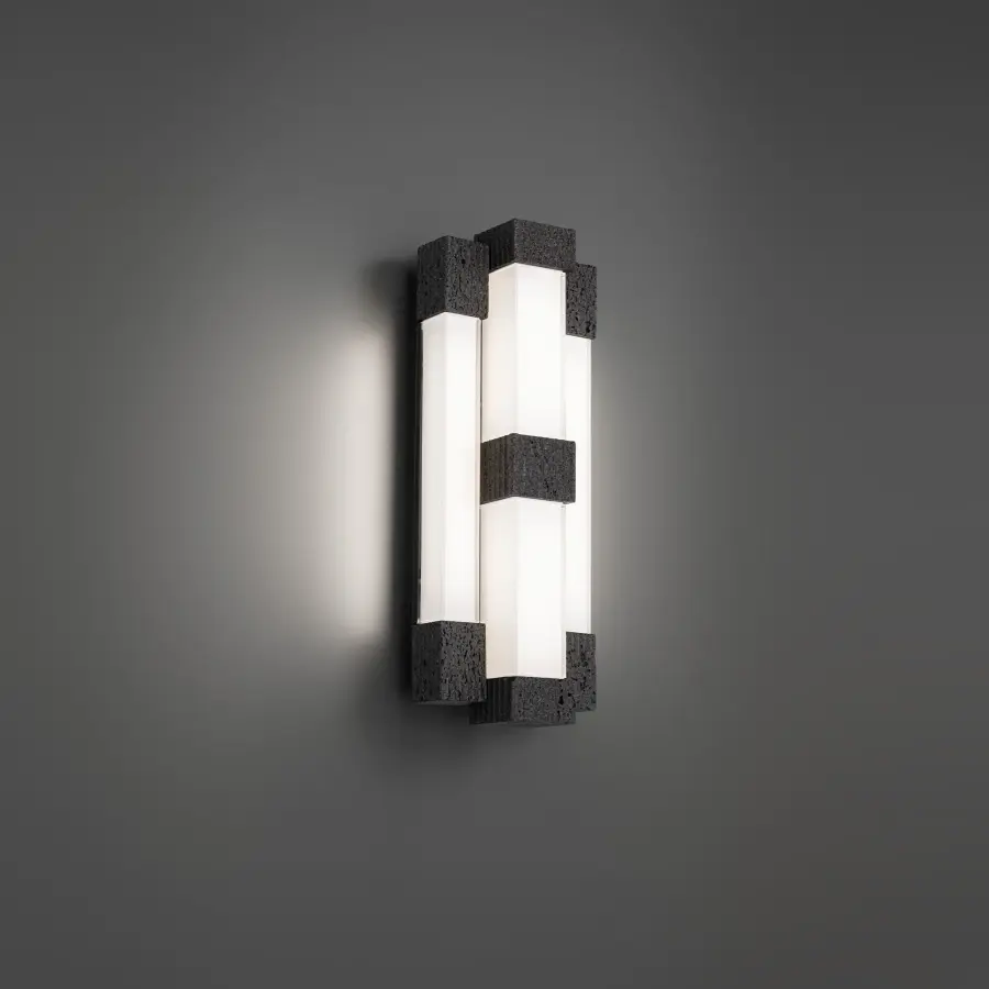 Conan 28" LED Wall Sconce in Basalt Stone/Black