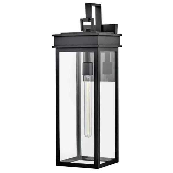 Cole's oversized rectangular profile and stepped roof design create striking architectural interest for outdoor spaces. Crafted from fade-resistant composite materials, this transitional lantern combines classic styling with modern durability.