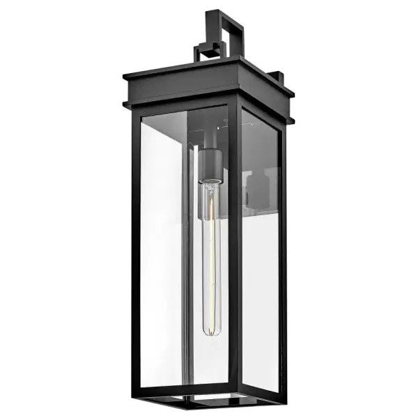 Cole's oversized rectangular profile and stepped roof design create striking architectural interest for outdoor spaces. Crafted from fade-resistant composite materials, this transitional lantern combines classic styling with modern durability. - alternate view