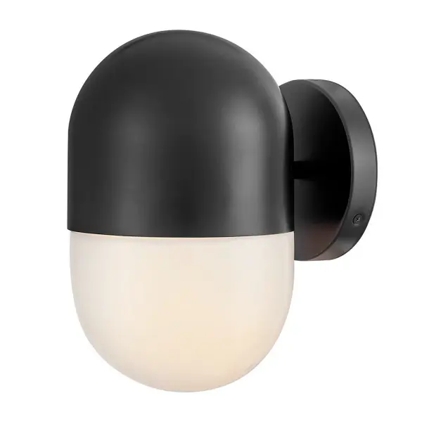 The Bardi wall lantern delivers funky mid-century modern charm in a compact outdoor package. Its bold black finish and retro-contemporary design make it perfect for adding character to entryways, porches, and patios.