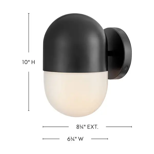 The Bardi wall lantern delivers funky mid-century modern charm in a compact outdoor package. Its bold black finish and retro-contemporary design make it perfect for adding character to entryways, porches, and patios. - alternate view