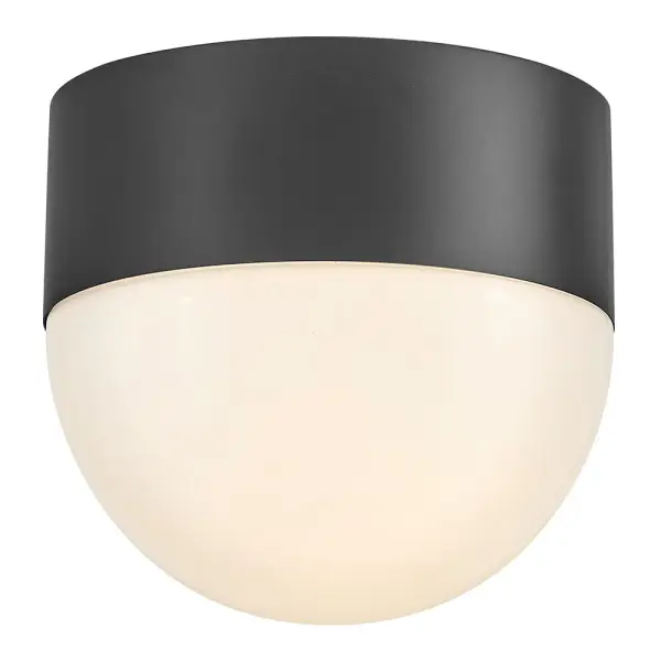 Compact Retro-Modern Outdoor Flush Mount with Bold Black Finish - Image 1
