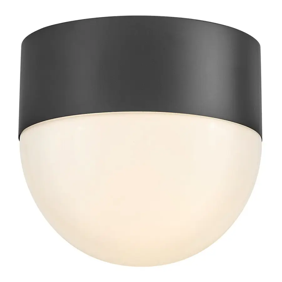 Compact Retro-Modern Outdoor Flush Mount with Bold Black Finish - Image 1