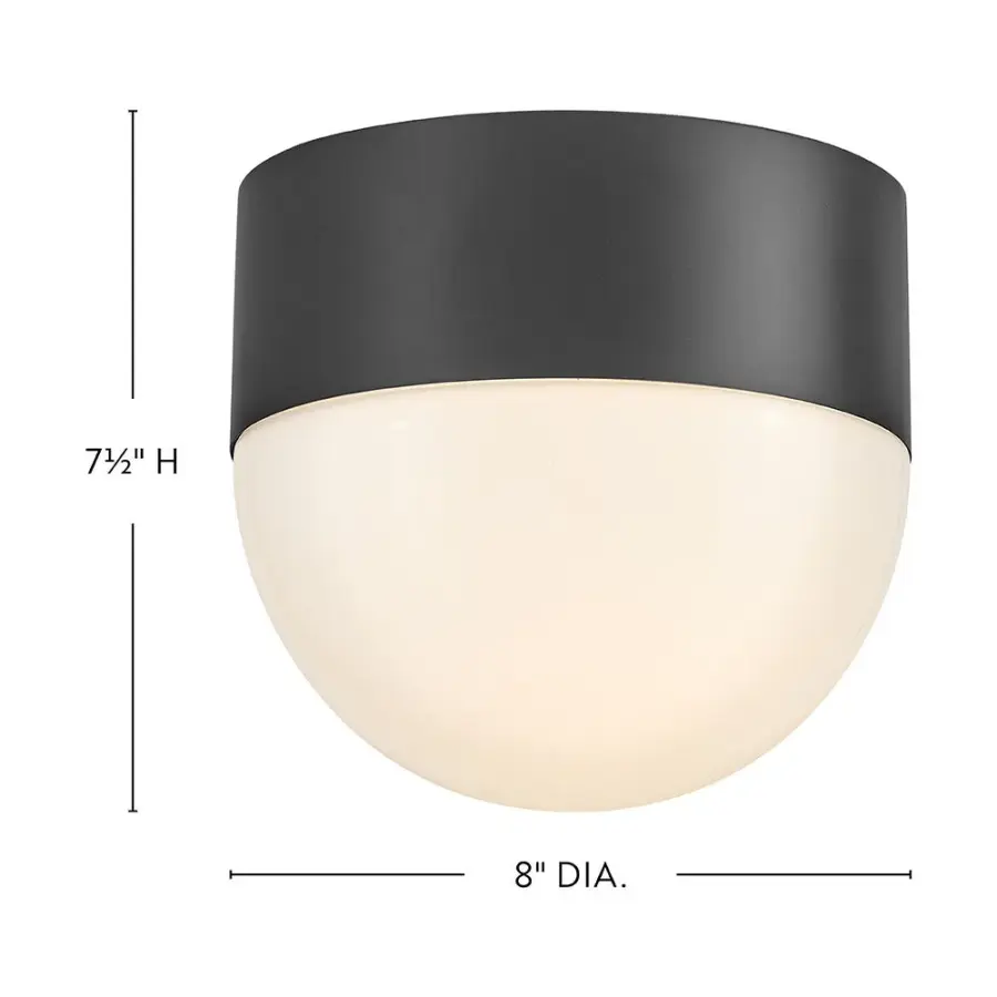 Compact Retro-Modern Outdoor Flush Mount with Bold Black Finish - Image 2