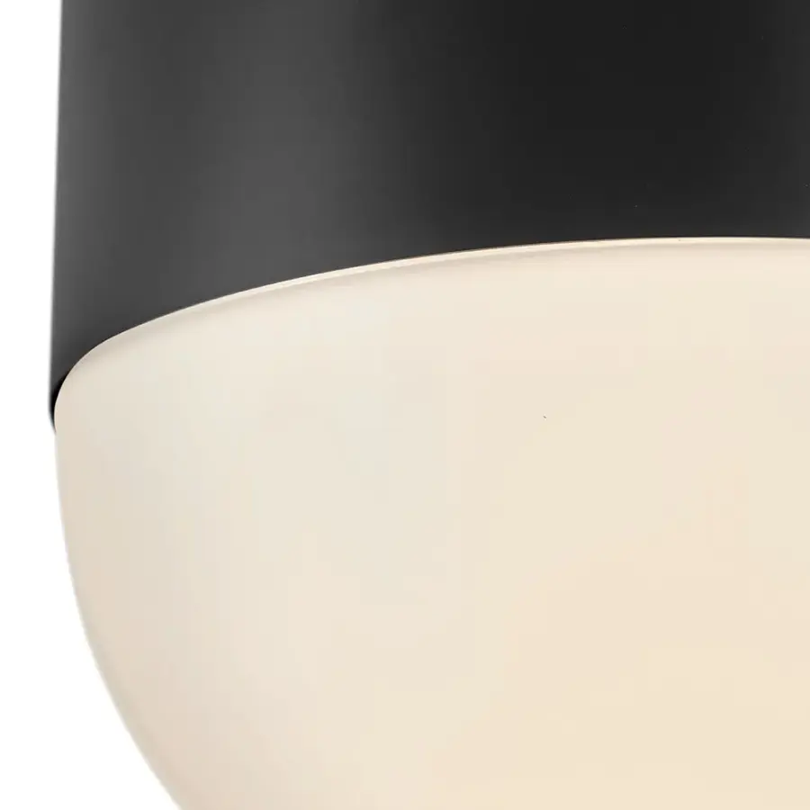 Compact Retro-Modern Outdoor Flush Mount with Bold Black Finish - Image 4