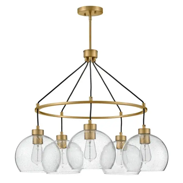 Art-Forward Modern Chandelier with Seedy Glass Globes - Image 3