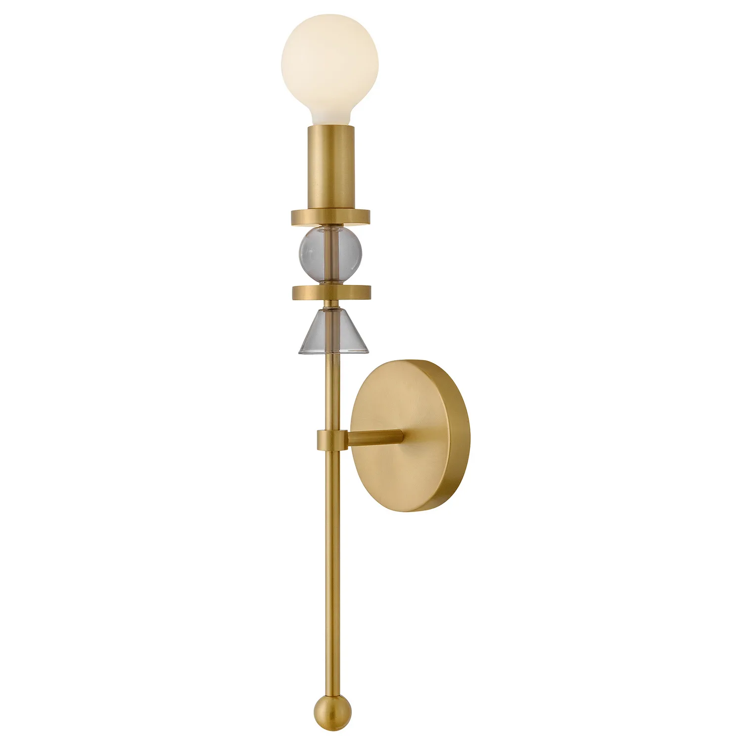 Prim LED Wall Sconce in Lacquered Brass