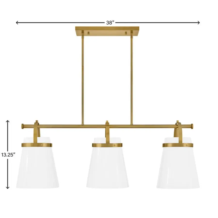 Tori Large Three Light Linear Chandelier - Image 8