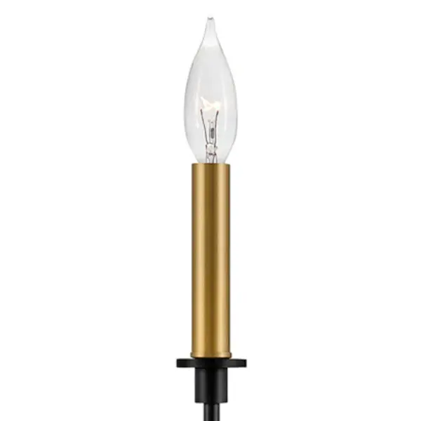 Hux Large Single Light Tall Sconce in Black with Lacquered Brass - Image 2