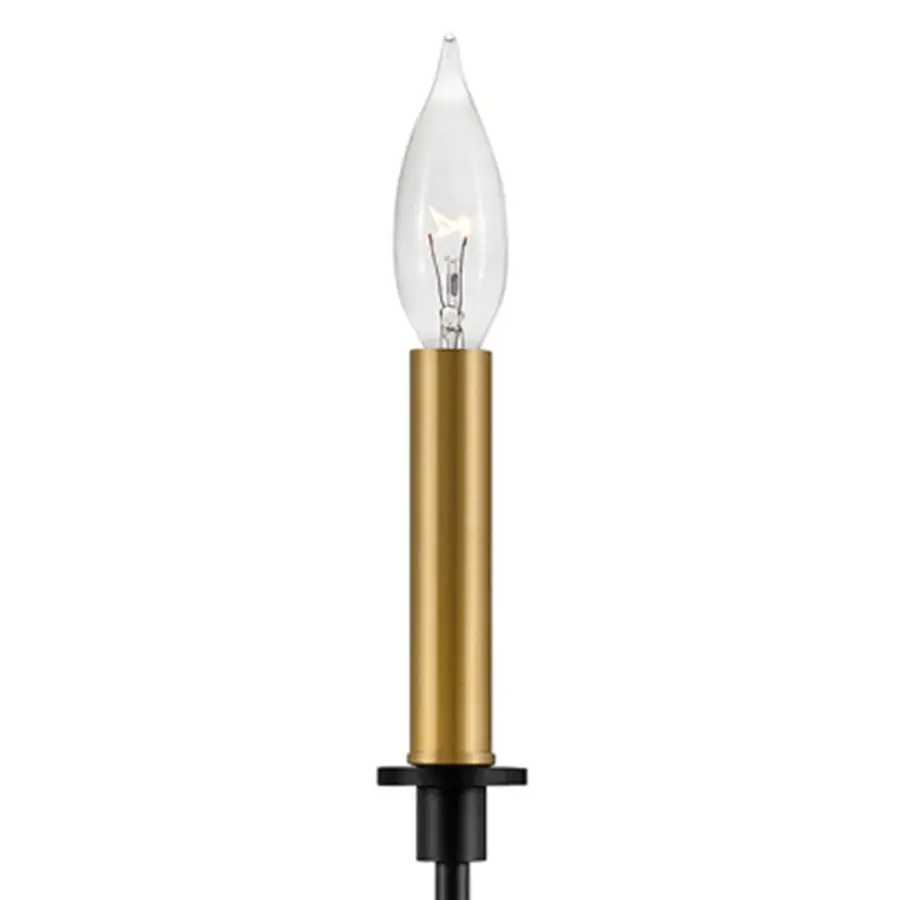Hux Large Single Light Tall Sconce in Black with Lacquered Brass - Image 2