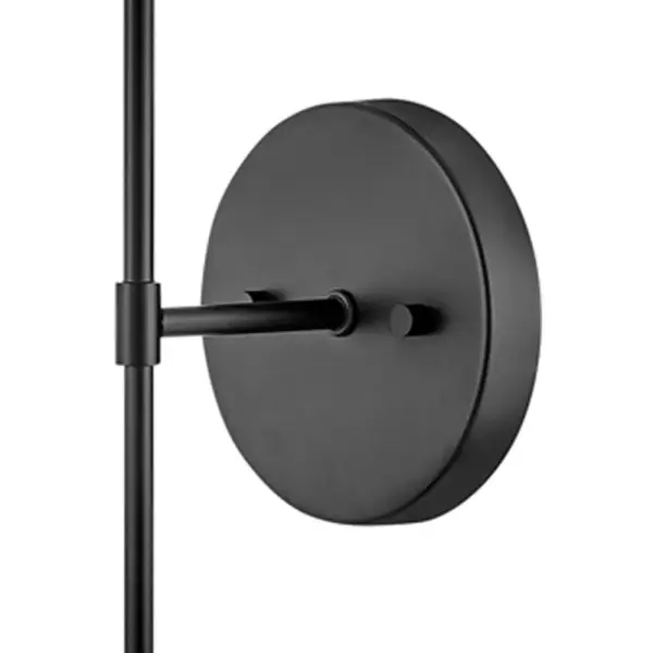 Hux Large Single Light Tall Sconce in Black with Lacquered Brass - Image 3