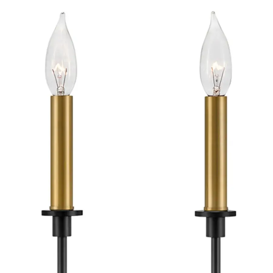 Hux Large Two Light Tall Sconce in Black with Lacquered Brass - Image 3