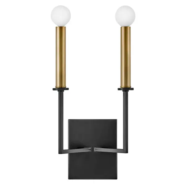 Sleek Modern Sconce with Luxe Black and Brass Finish - Image 1