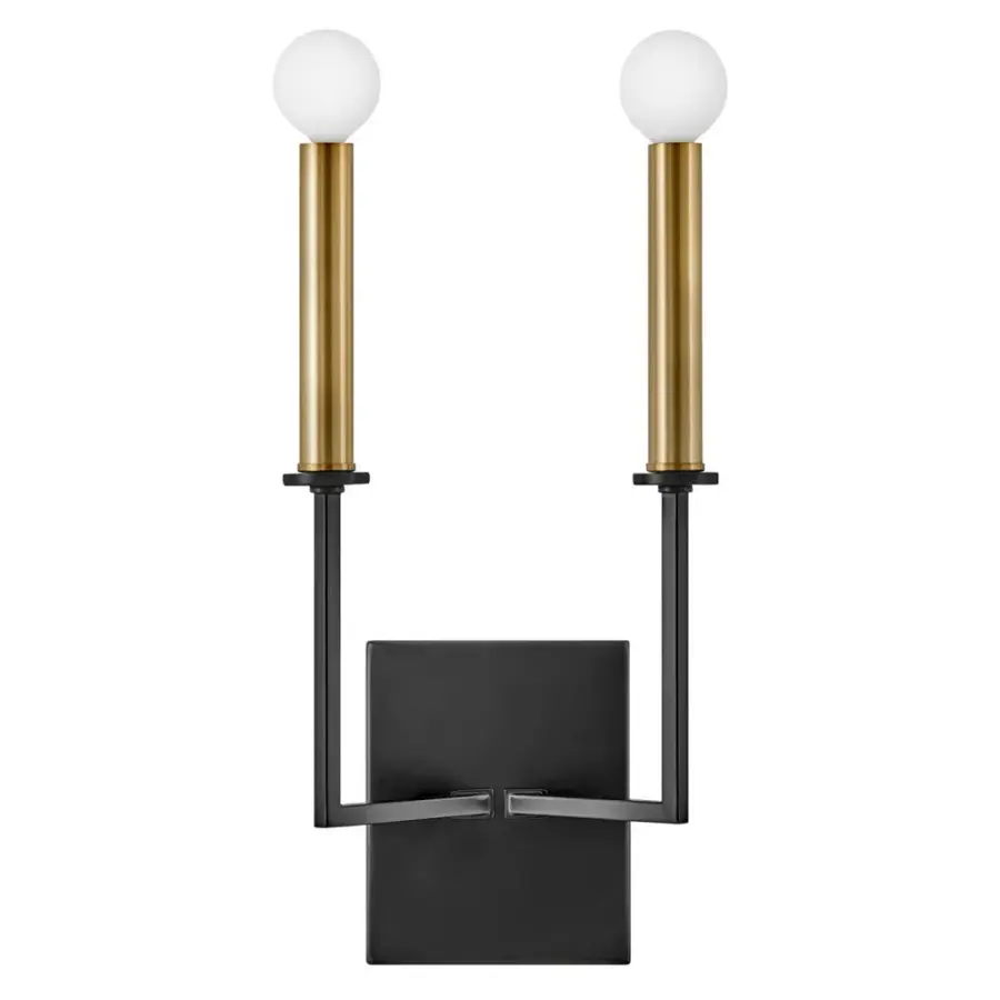 Sleek Modern Sconce with Luxe Black and Brass Finish - Image 1