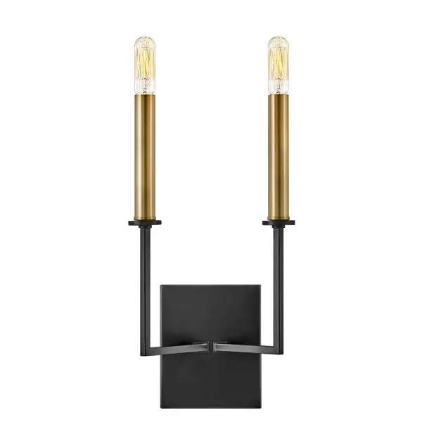 Sleek Modern Sconce with Luxe Black and Brass Finish - Image 2