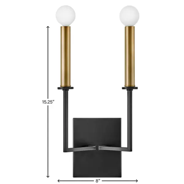 Sleek Modern Sconce with Luxe Black and Brass Finish - Image 5